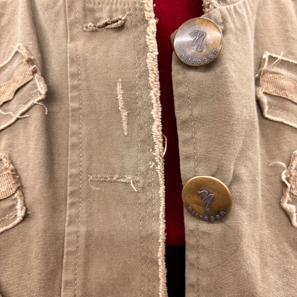 Khaki Utilitarian Army Military Look Vest by Nitrogen Size S Distressed - Picture 7 of 15